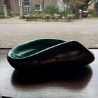 Mid Century Modern Franse Groen Keramiek Schaal Vintage thumbnail 8