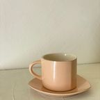 Peach Pink Coffee Cups With Gold thumbnail 5