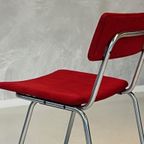 Jaren 70 Eettafelstoel Vintage Design Eetkamerstoel Rood thumbnail 4