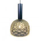 Vintage Hanglamp Met Glazen Kap Met Bubbelpatroon, Jaren 60 thumbnail 2