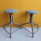 Unieke Vintage Industriële Krukken, In Hoogte Verstelbaar thumbnail 17