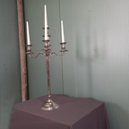 Vintage Vernikkelde Kandelaar Met 5 Armen thumbnail 5