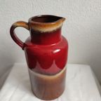 Vintage Scheuring West Germany Vaas Karaf Rood Bruin Lava 447-22 thumbnail 10