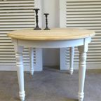 Prachtige Witte Landelijke Ronde Eettafel 110 Cm thumbnail 5