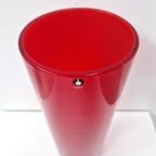 Red Pukeberg Sweden Cylinder Vase Xl, 1970S thumbnail 4