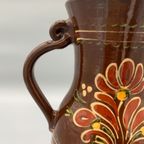 Vintage Grote Vaas Bruin Aardewerk thumbnail 9