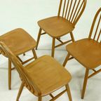 Set Of 4 Scandinavian Spindle Back Dining Chairs In Style Of Akerblom 1960s thumbnail 7