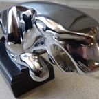 Jaguar Mascotte In Verchroomd Brons. thumbnail 6
