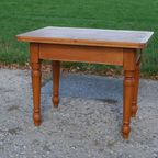 Antieke Grenen Tafel Met Uitklapbaar Blad thumbnail 9
