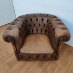 Vintage Leren Chesterfield Stijl Fauteuil, Stoel thumbnail 5
