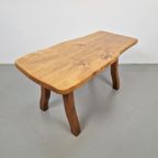 Vintage Brutalist Boomstam Bank Japandi Side Table Eiken '60 thumbnail 9