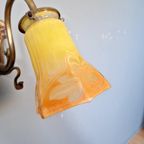 Art Nouveau Bronzen Wandlamp, Jaren 1900 thumbnail 9