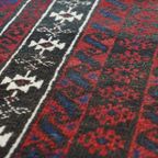 Subtiel Handgeknoopt Oosters Vloerkleed Met Bordeaux Rode, Donkerblauwe En Beige Tinten 143x88cm thumbnail 5