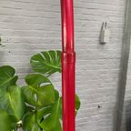 Rode Arc Lamp Met Ovalen Tulip Voet - Italië Jaren 70 thumbnail 3