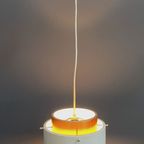 Metal, White And Brass Color Pendant Lamp By Veb 1960s thumbnail 5