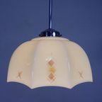 Art Deco Hanglamp Met Glazen Tienhoekige Kap, Jaren 30 thumbnail 10