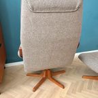 Deens Design Relax Fauteuil Met Voetenbank En Teak Hout thumbnail 9