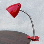 Vintage Rode Hala Zeist Klemspot Lamp / Tafellamp / Bureaulamp / Klemlamp thumbnail 4