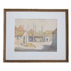 Een Echte Aquarel Jacob Van Rossum Haagse Schilder, Periode 1800-1899 thumbnail 2