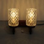 Vintage Dubbele Wandlamp - Hout, Glas Jaren '60 | 01198 thumbnail 9