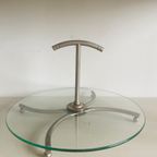 Etagere Glas/ Rvs Jaren 80 thumbnail 4