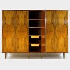 Vintage Mid Century 5-deurs Kledingkast In Walnoot, 1960s thumbnail 3