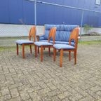 Vintage Eetkamerset - 3 Stoelen Pj Denmark + 1 Bankje Schou Andersen thumbnail 2