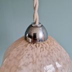 Art Deco Hanglamp In Roze Gespikkeld Glas (3 Beschikbaar) thumbnail 5
