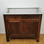 Vintage Frans Dressoir Commode Ladekast Badkamermeubel Met Marmer Blad 302 thumbnail 4