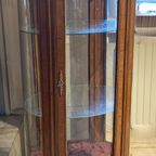 Ovale Vitrinekast Met Bol Glas, Messing Klauwpoten, 150 Cm Hoog thumbnail 11
