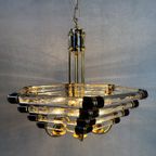 Vintage Bakalowits & Sohne Black/Gold Hexagon Chandelier thumbnail 2