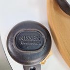 Vintage Fonduepan Set Nissen Gietijzer Hout Zweden '60 Nos thumbnail 6