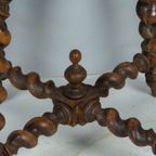 Een Antiek Engels Krukje Of Plantentafeltje Met Gedraaide Poten, Mid 19E Eeuw thumbnail 3
