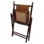 Officer’S Chair - Wood And Leather Upholstery - Military Campaign Style thumbnail 7