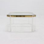 French Acrylic And Gold Plated Glass Coffee Table 1970S thumbnail 2