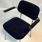 Gispen 1235 Eettafelstoelen 2X Vintage Donkerblauw Prijs P/S thumbnail 3