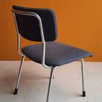 Vintage Stoel, Fauteuil, Stalen Frame En Wollen Stoffering thumbnail 4