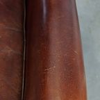 Comfortabele Engelse Stijl Schapenleren Oorfauteuil In Een Prachtige Diepe Cognac Kleur thumbnail 9