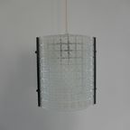 Vintage Hanglamp Glas Metaal, Mooi Strak Design, Sixties thumbnail 2