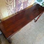Klassieke Engelse Sidetable Haltafel, Wandconsole Lichte Gebruikssporen Afm, 140x34cm En 75cm Hoog. thumbnail 5