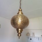 Oosterse Hanglamp Messing Marokkaans Handgemaakt thumbnail 2