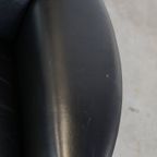 Zeer Statige Zwarte Rundleren Design Fauteuil/armchair Van Giorgetti Met Een Uitmuntend Zitcomfor thumbnail 9