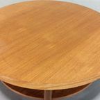 Vintage Mid Century Houten Salontafel, Rond thumbnail 2