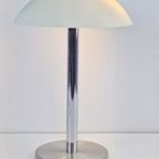 Vintage Mushroom Tafellamp Glas Rvs Chroom ‘60 Mid Century thumbnail 5