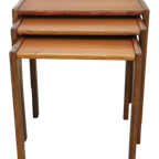 Set Of 3 Nesting Tables 'frankenau' Bijzettafel Tafeltjes Vintage thumbnail 3