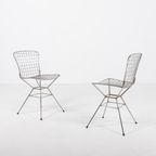 Pair Of Vintage Italian Design Architectural Steel Wire Chairs From 1970’s thumbnail 4