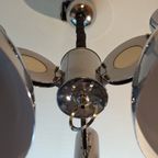 Mooie Vintage Chrome Space Age Hanglamp Van "Massive" Jaren 70S thumbnail 12