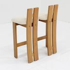 Set Vintage Italiaanse Houten Bar Krukken Boucle thumbnail 5