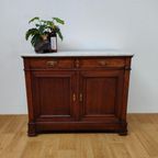 Vintage Frans Dressoir Commode Ladekast Badkamermeubel Met Marmer Blad 301 thumbnail 14