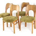 Set 4 Eiken Deense Eetkamerstoelen Vintage Reupholstered thumbnail 15